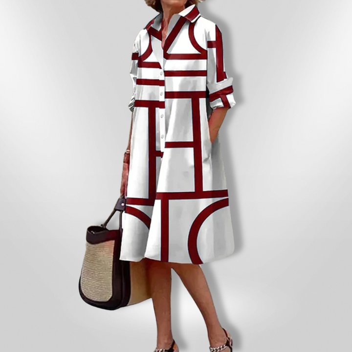 Helena - Geometrische Midi Jurk