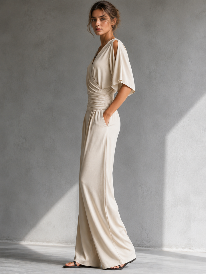 Amália | Elegante Set met Kruz Top en Wijde Pijpen
