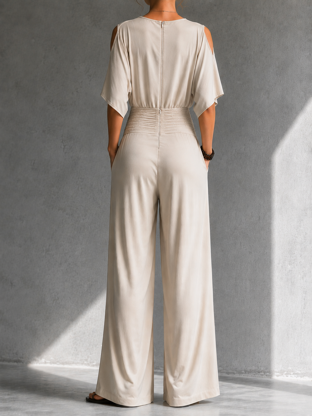Amália | Elegante Set met Kruz Top en Wijde Pijpen