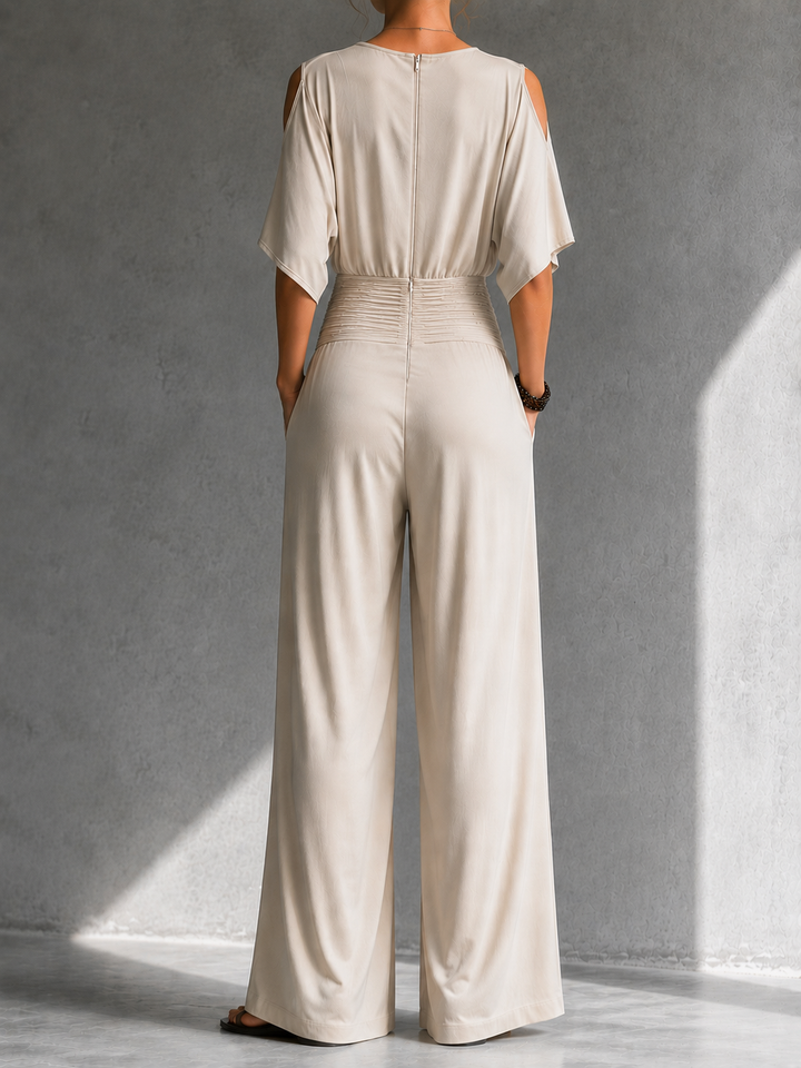 Amália | Elegante Set met Kruz Top en Wijde Pijpen