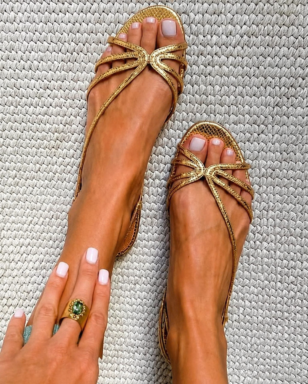 GINEVRA GOUDE SANDALEN ZOMER ELEGANTIE