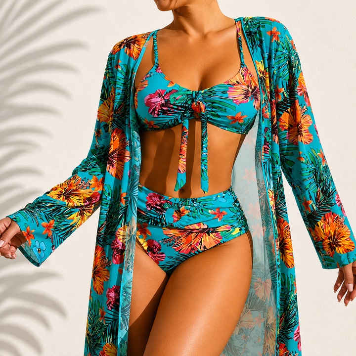 Marie | Elegante Tropical Bikini Set - 3 Pieces