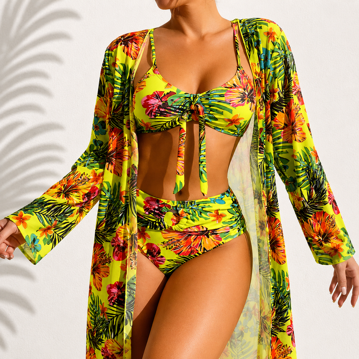 Marie | Elegante Tropical Bikini Set - 3 Pieces