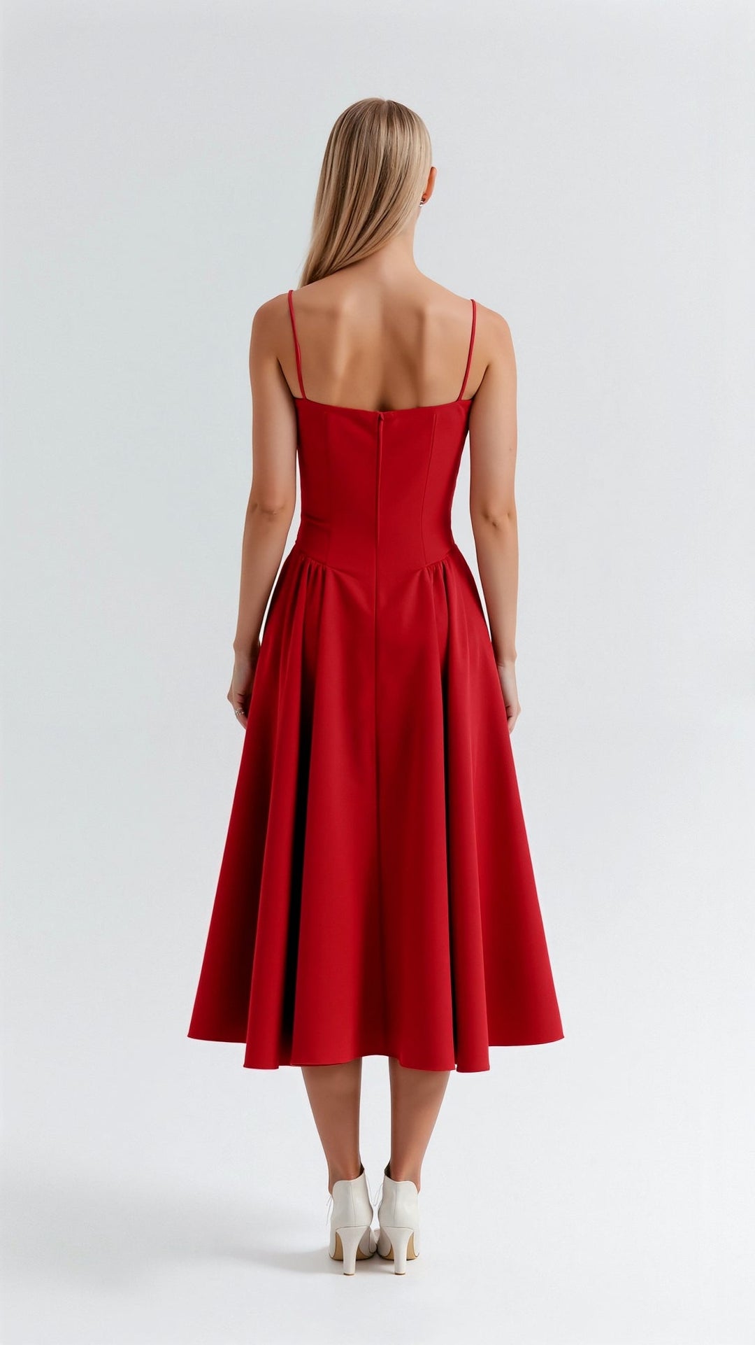 Odete - Midi-jurk met gestructureerde corsage