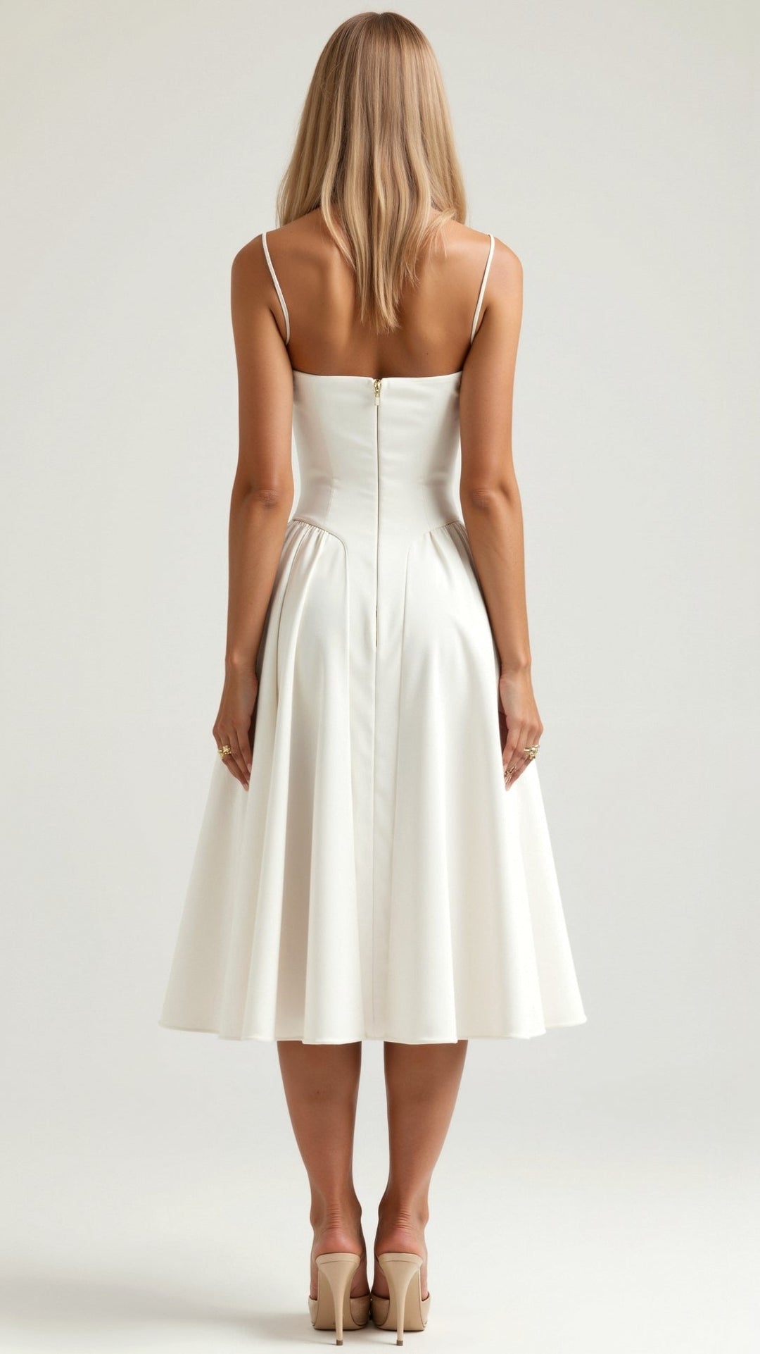 Odete - Midi-jurk met gestructureerde corsage