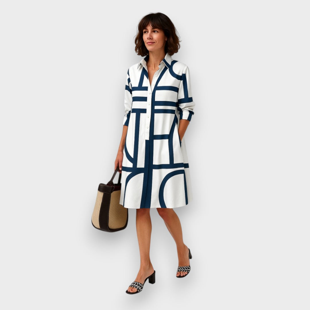 Helena - Geometrische Midi Jurk