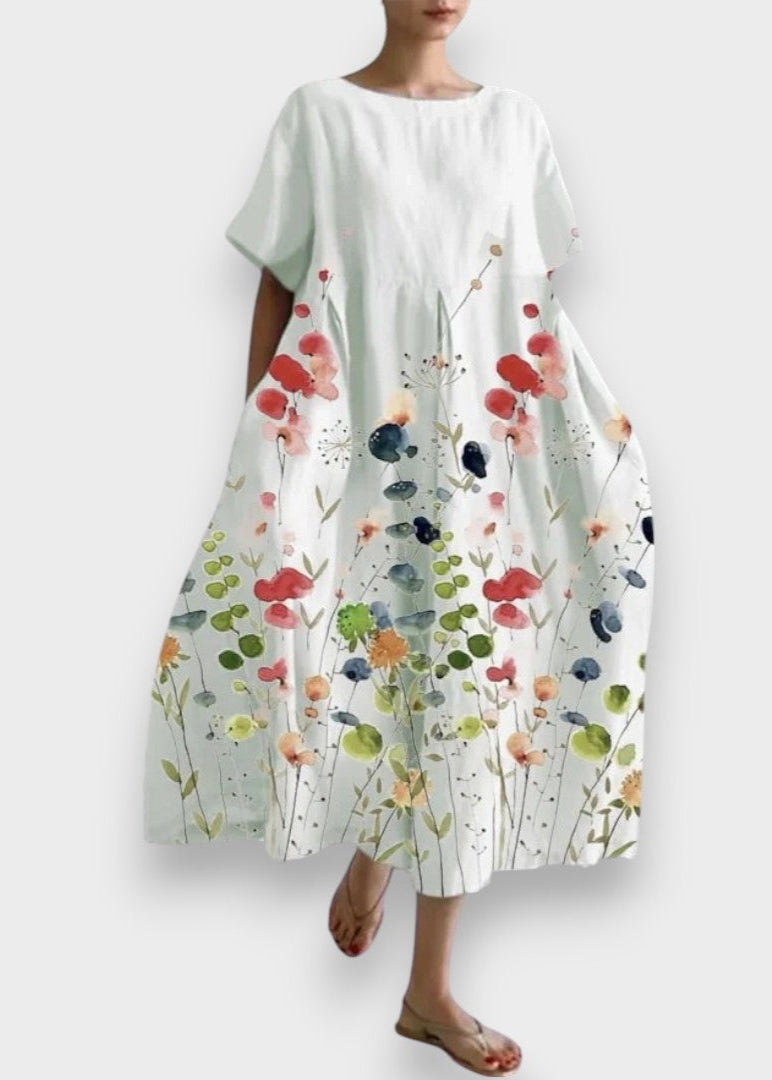 Liliana - Lange casual bloemenjurk