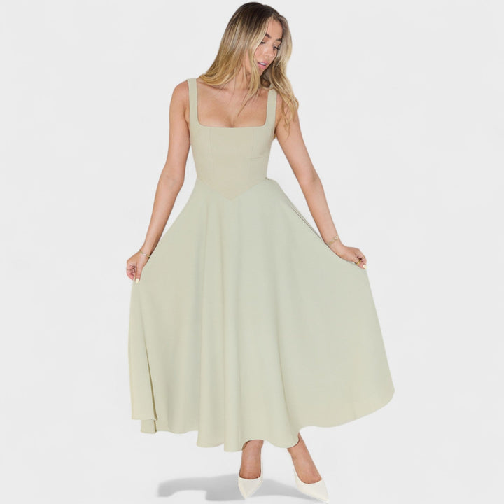 Maribel - Midi jurk met vierkante hals