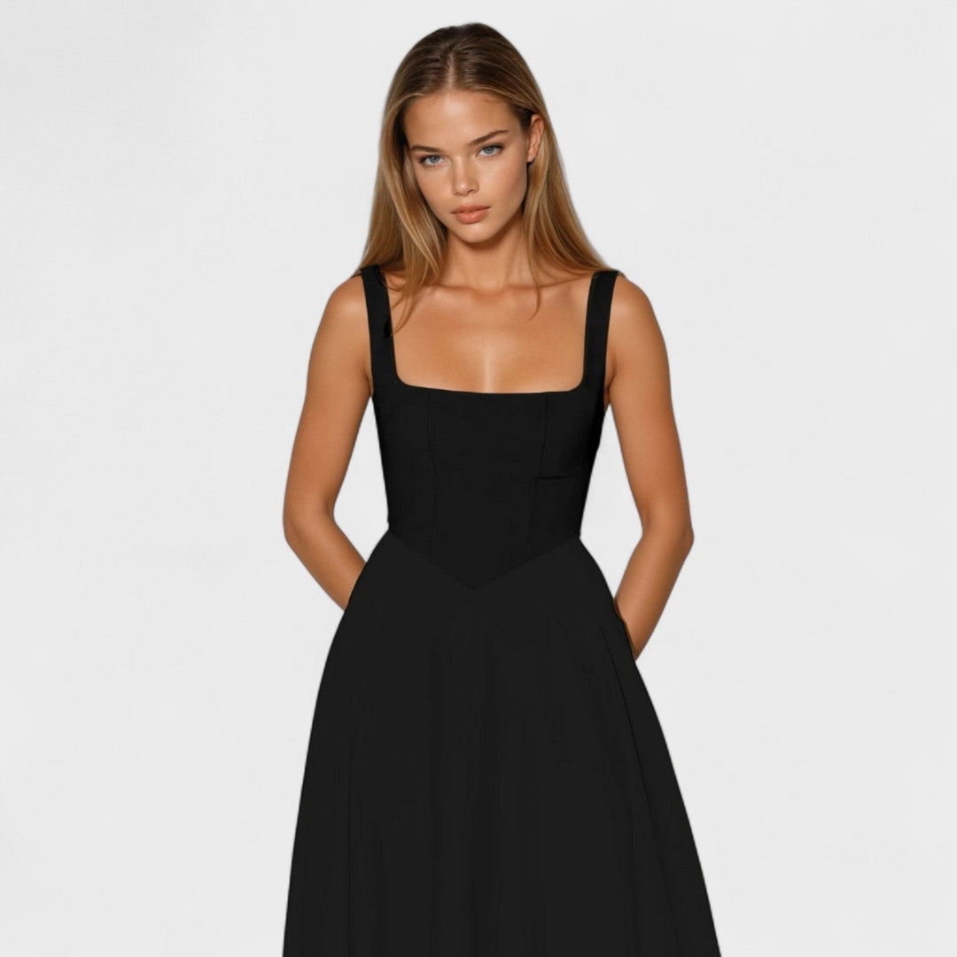 Maribel - Midi jurk met vierkante hals