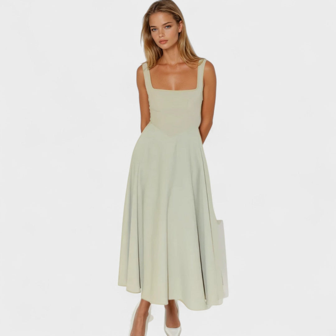 Maribel - Midi jurk met vierkante hals
