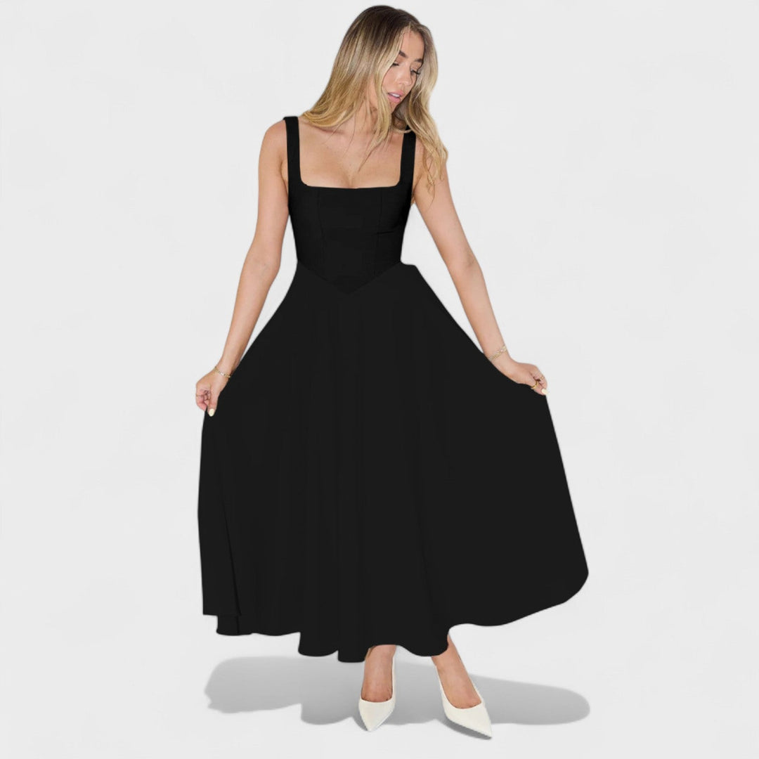 Maribel - Midi jurk met vierkante hals
