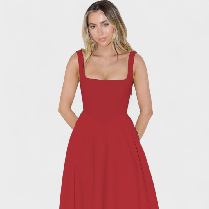 Maribel - Midi jurk met vierkante hals
