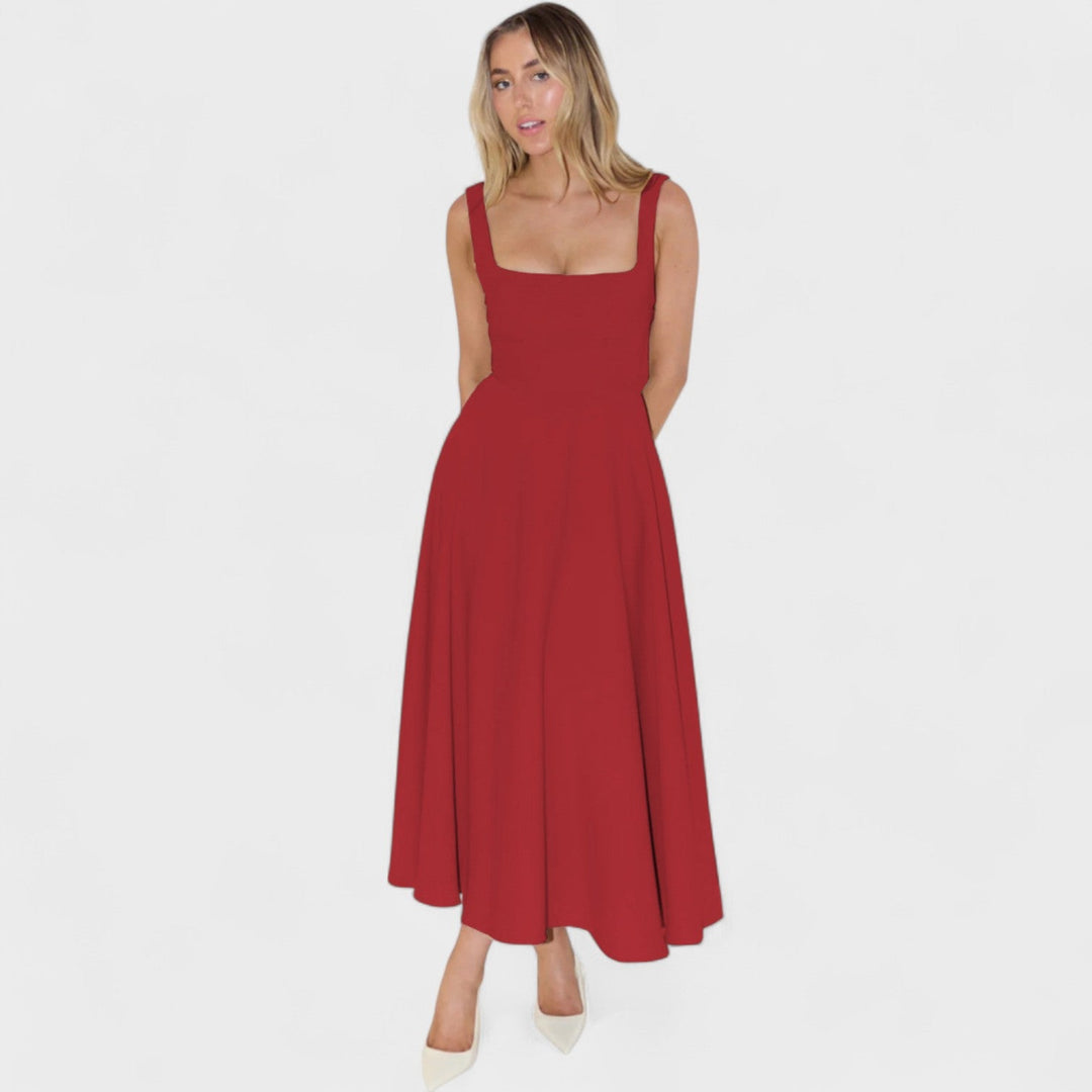 Maribel - Midi jurk met vierkante hals