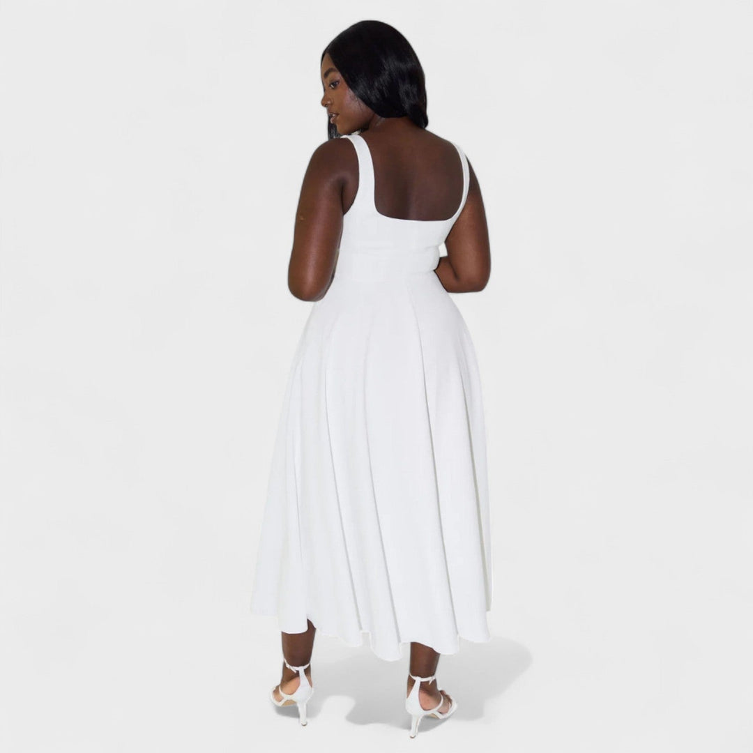 Maribel - Midi jurk met vierkante hals