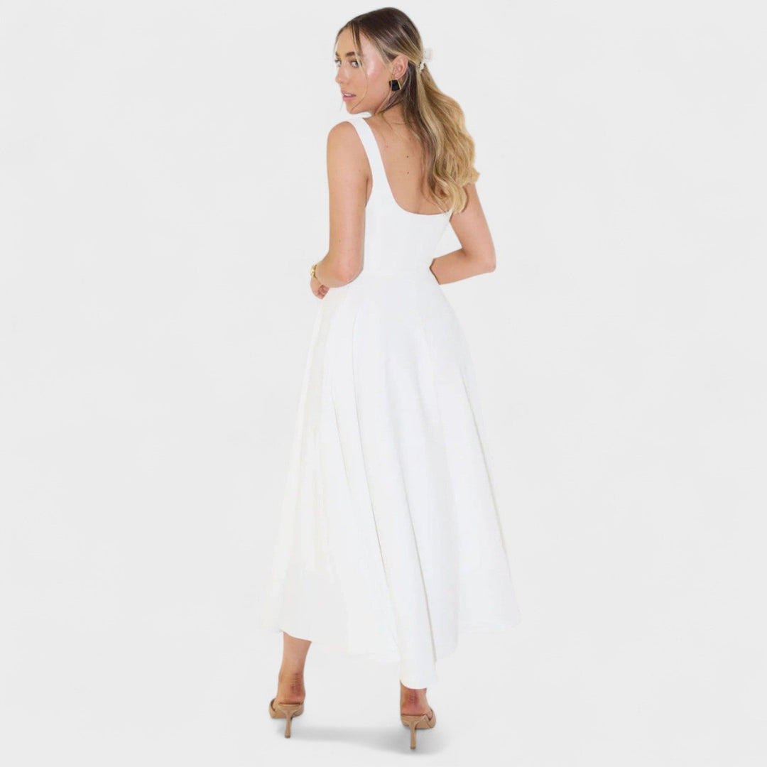 Maribel - Midi jurk met vierkante hals