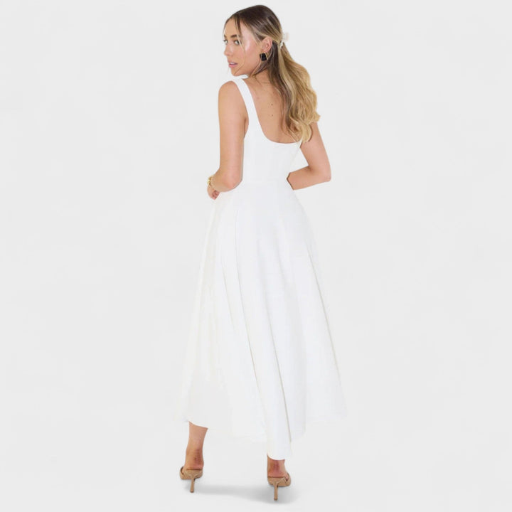 Maribel - Midi jurk met vierkante hals