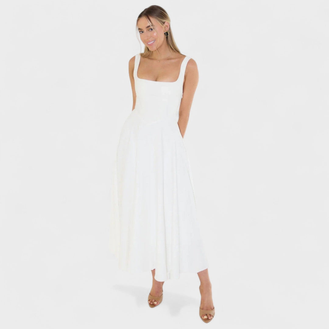 Maribel - Midi jurk met vierkante hals
