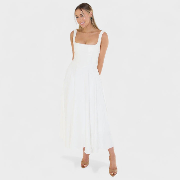 Maribel - Midi jurk met vierkante hals