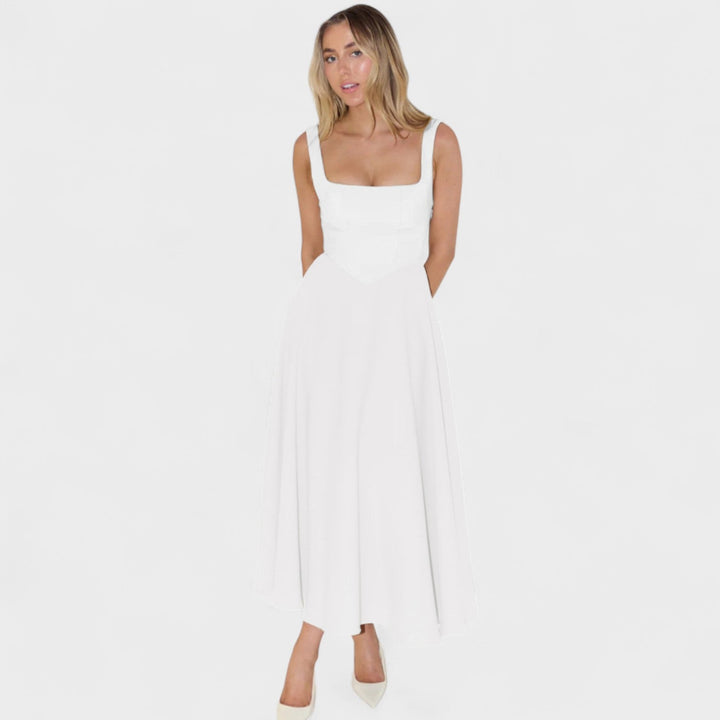 Maribel - Midi jurk met vierkante hals