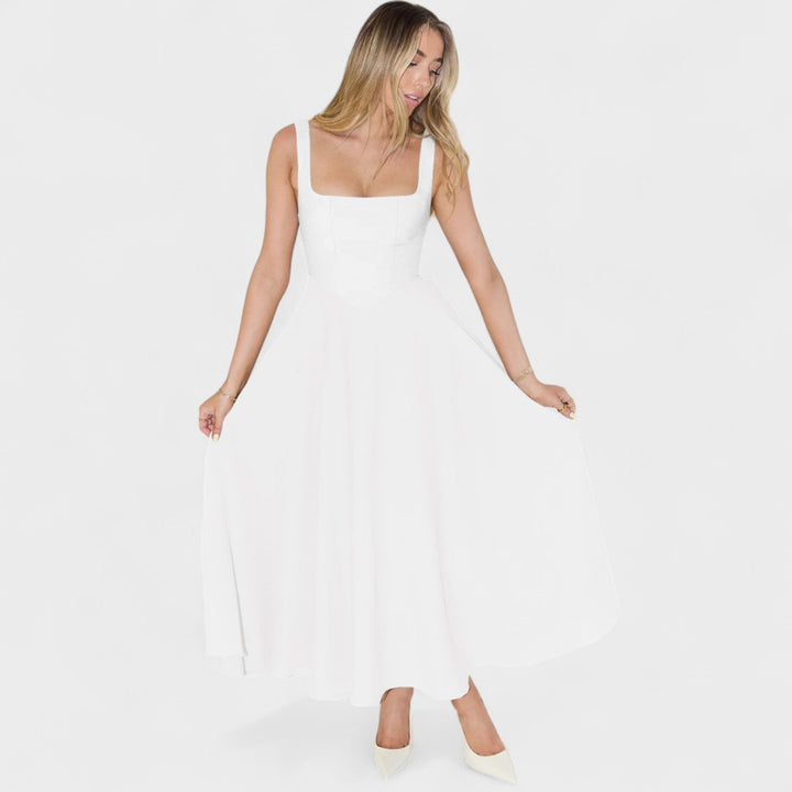 Maribel - Midi jurk met vierkante hals
