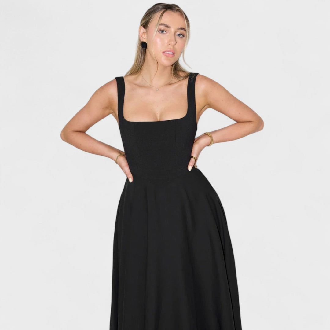 Maribel - Midi jurk met vierkante hals