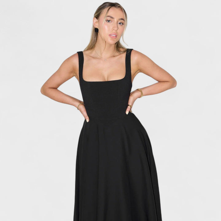 Maribel - Midi jurk met vierkante hals
