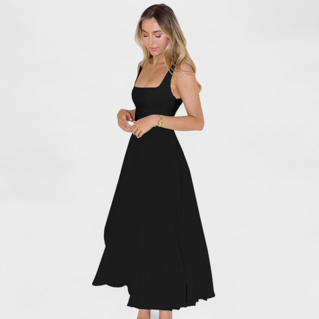Maribel - Midi jurk met vierkante hals