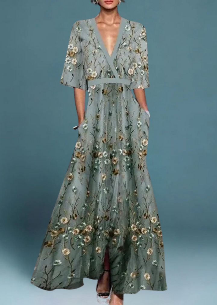 Rute - Elegante maxi jurk met bloemenprint