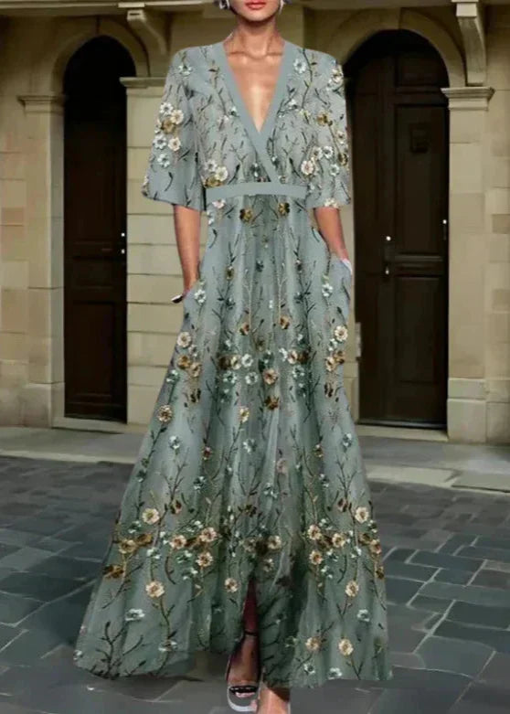 Rute - Elegante maxi jurk met bloemenprint
