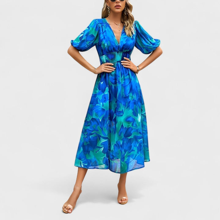 Clara - Elegante Midi Bloemenjurk