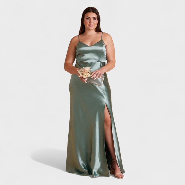 Lúcia - Lange Satin Jurk