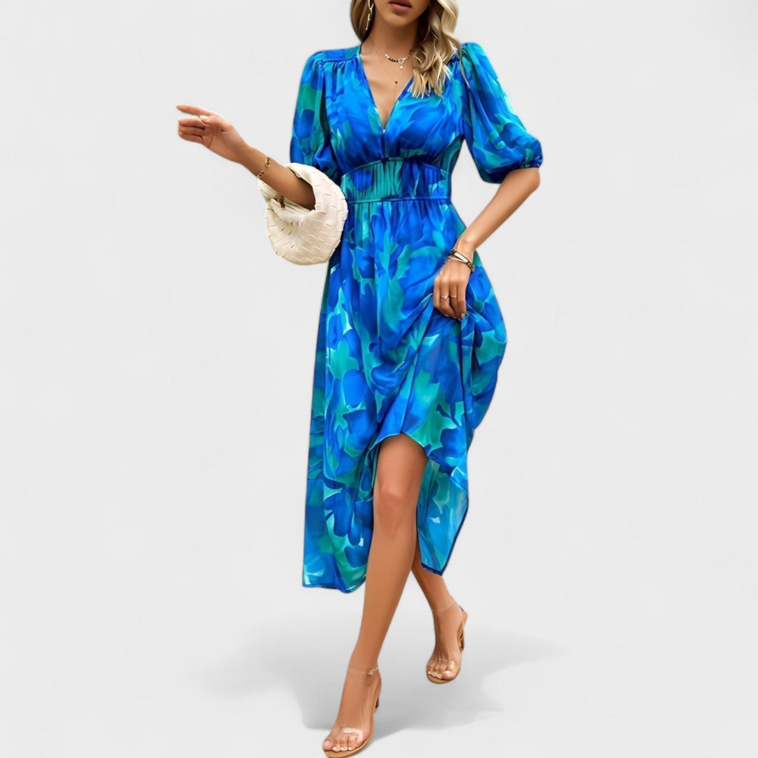 Clara - Elegante Midi Bloemenjurk