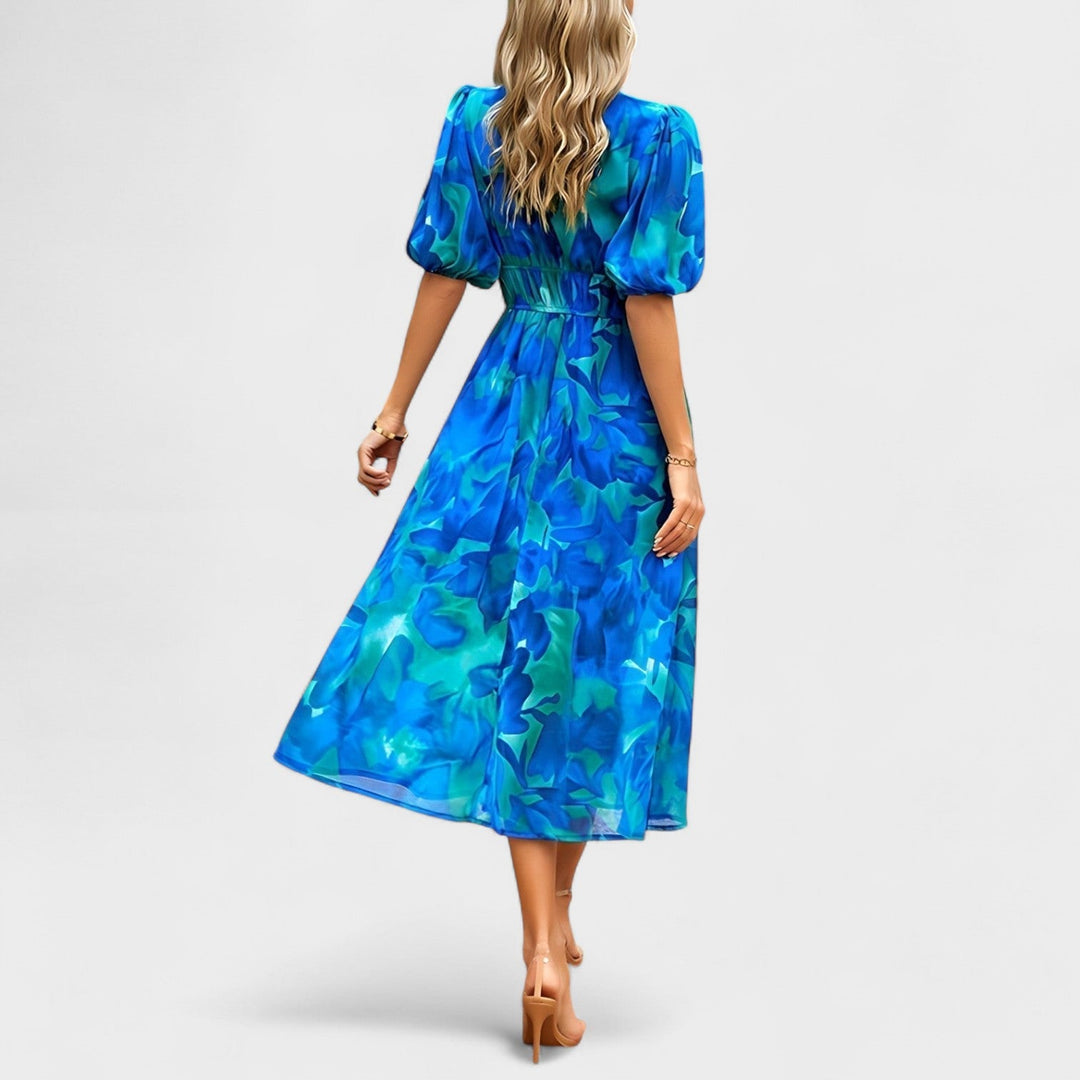 Clara - Elegante Midi Bloemenjurk