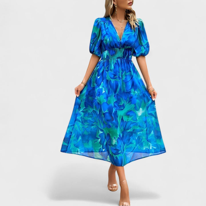 Clara - Elegante Midi Bloemenjurk