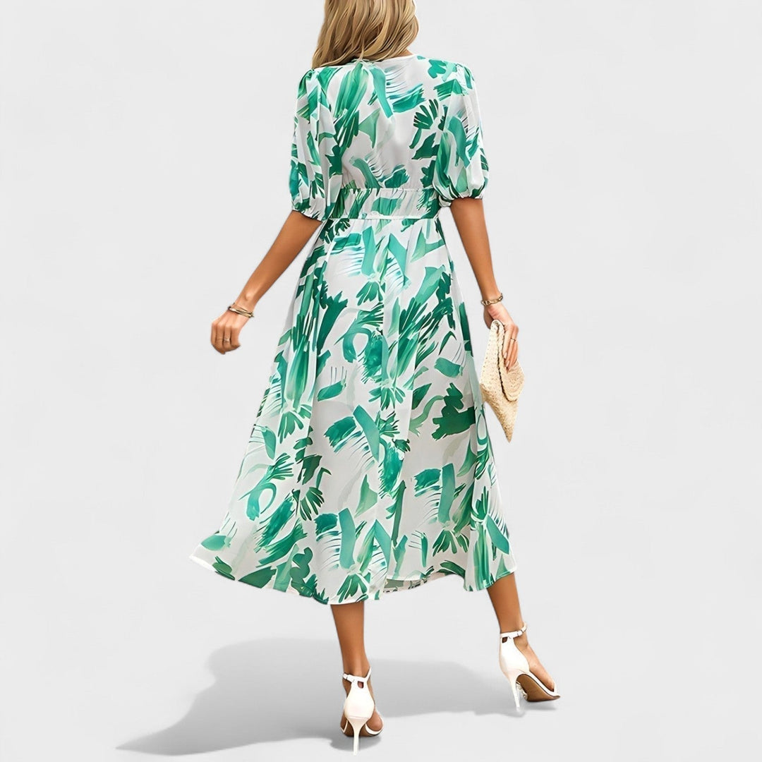 Clara - Elegante Midi Bloemenjurk