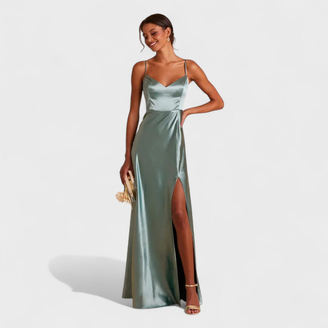 Lúcia - Lange Satin Jurk