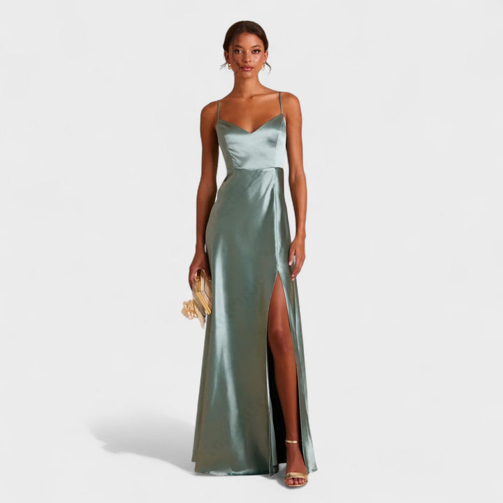 Lúcia - Lange Satin Jurk
