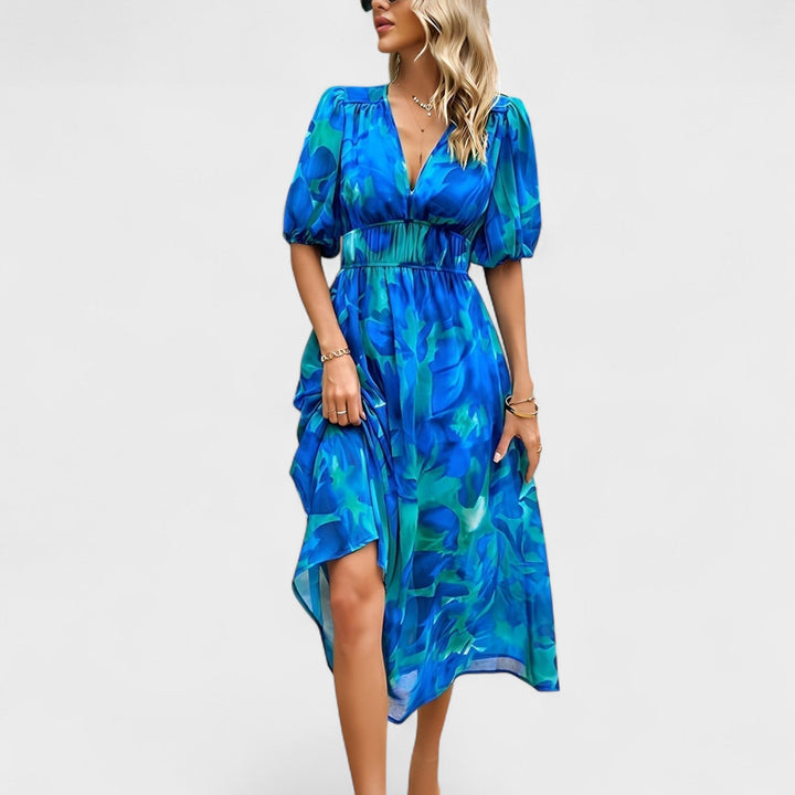 Clara - Elegante Midi Bloemenjurk