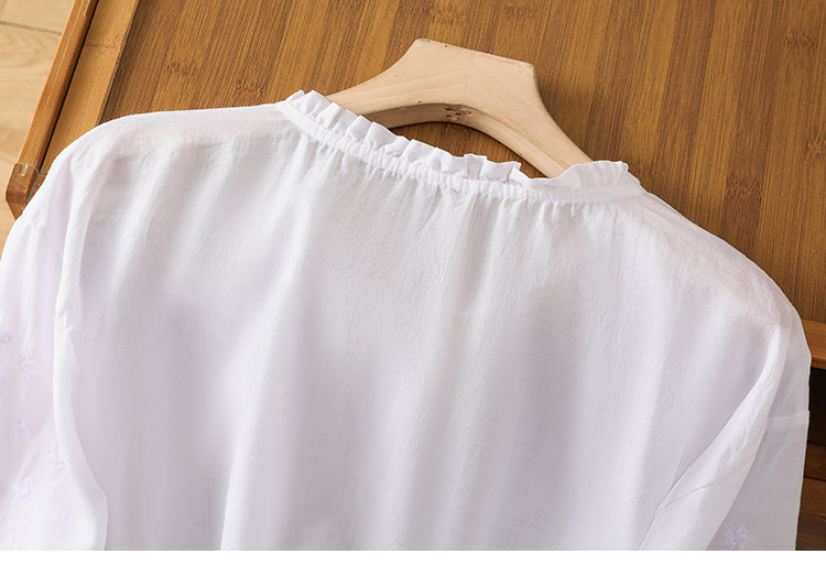 Cassiana - Katoenen en Linnen Blouse