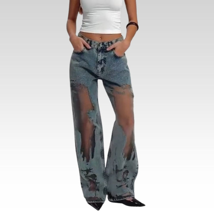 Sommerfeld | JEANS MET VINTAGE MESH PATCHWORK PRINT