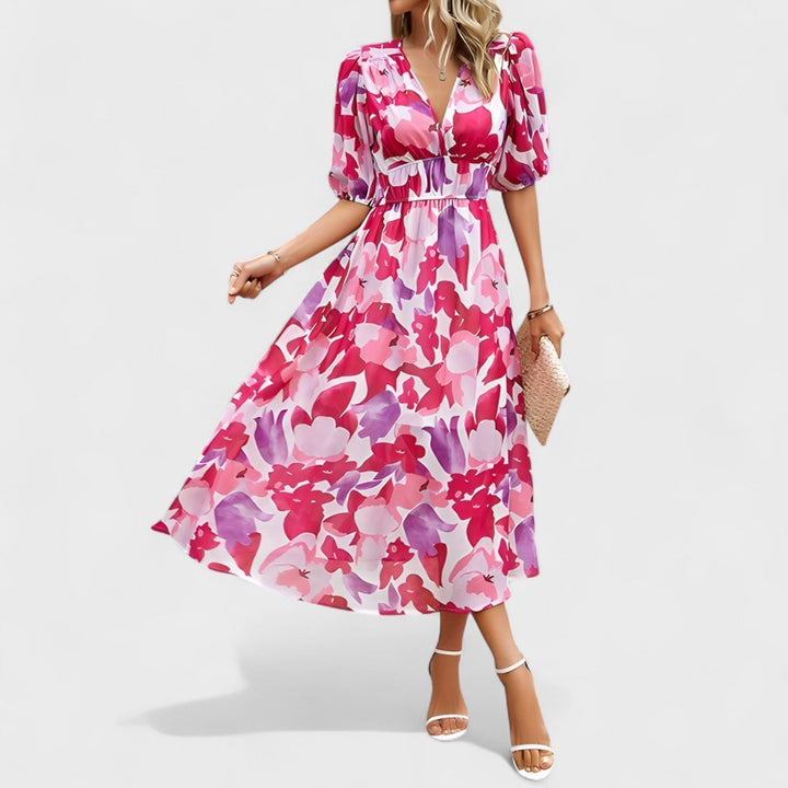 Clara - Elegante Midi Bloemenjurk