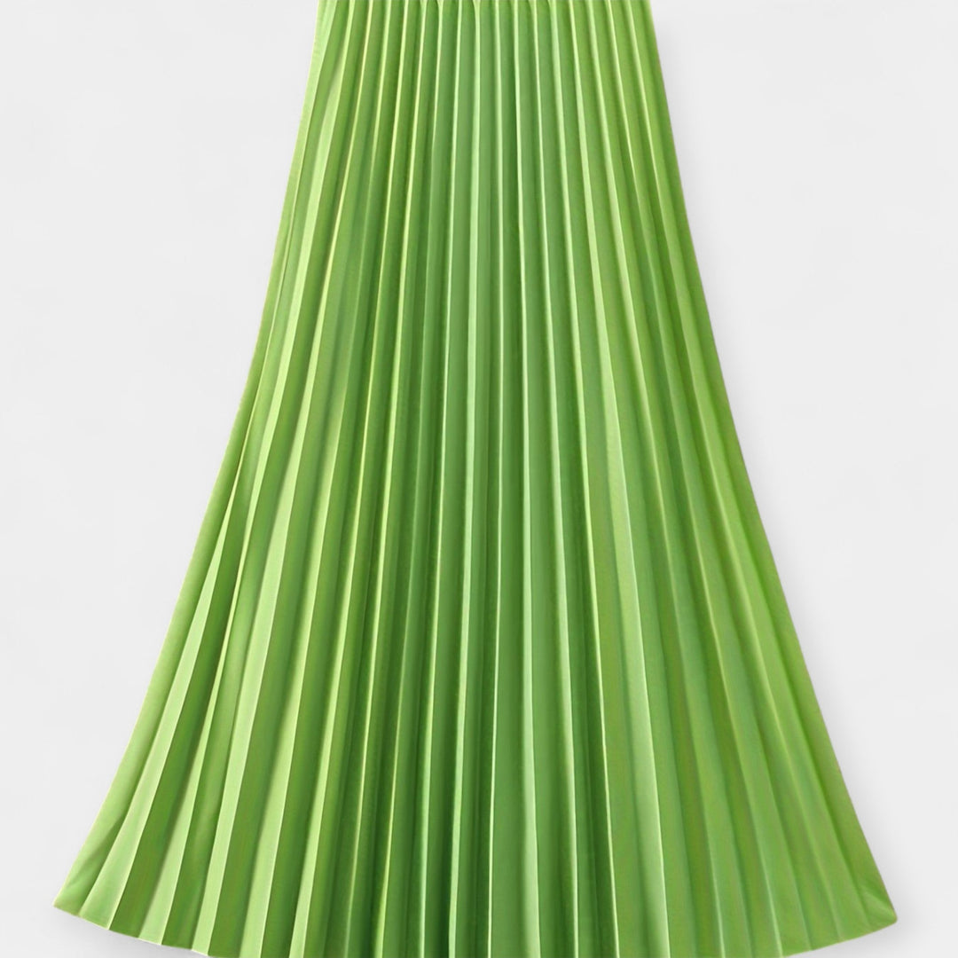 Plissé Satin Lange Rok
