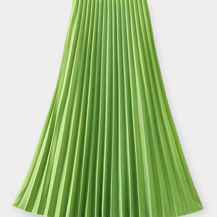 Plissé Satin Lange Rok