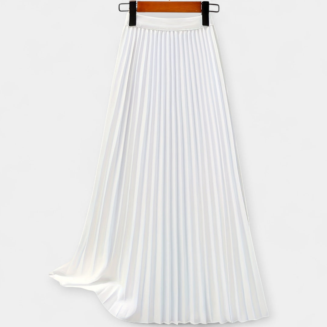 Plissé Satin Lange Rok