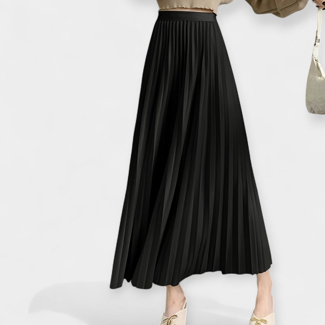Plissé Satin Lange Rok
