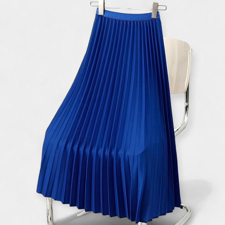 Plissé Satin Lange Rok