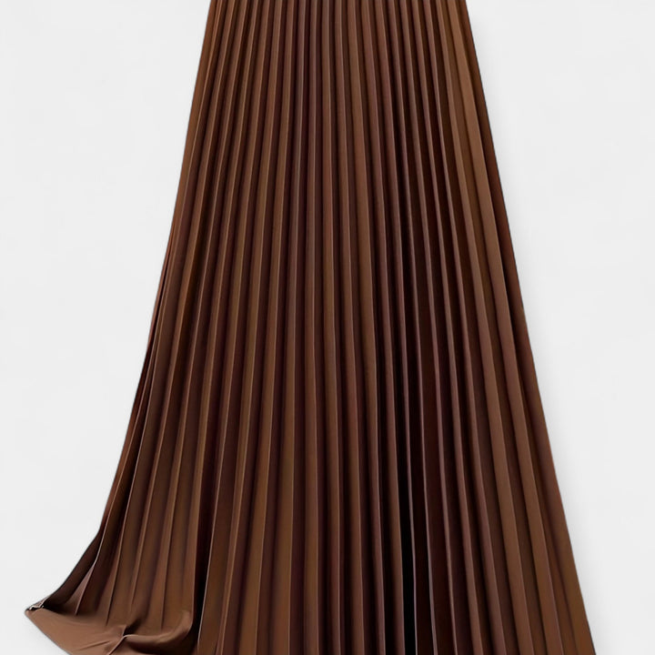 Plissé Satin Lange Rok