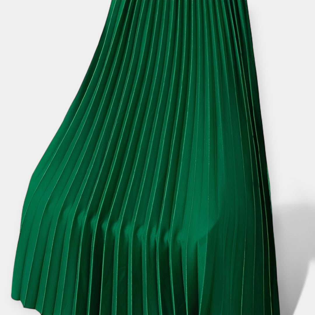Plissé Satin Lange Rok