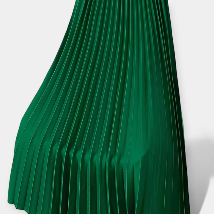 Plissé Satin Lange Rok