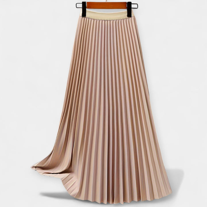 Plissé Satin Lange Rok